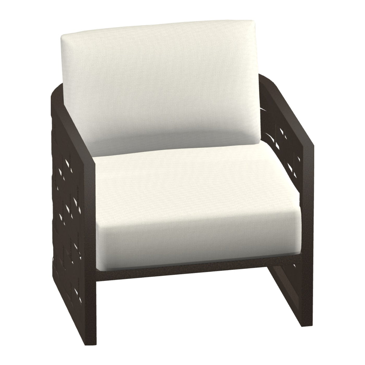 Castelle Biscayne Cushioned Lounge Chair in Rich Earth frame finish (3D render)