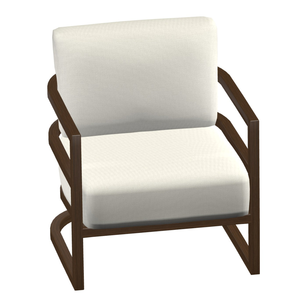 Castelle Gala Cushioned Lounge Chair in Brushed Pecan frame finish (3D render)