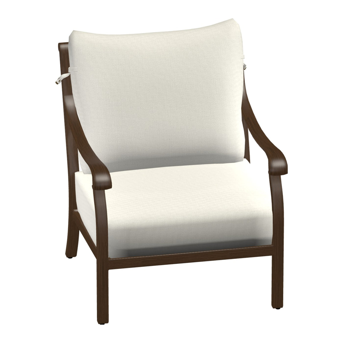 Castelle Madrid Cushioned Lounge Chair in Brushed Pecan frame finish (3D render)
