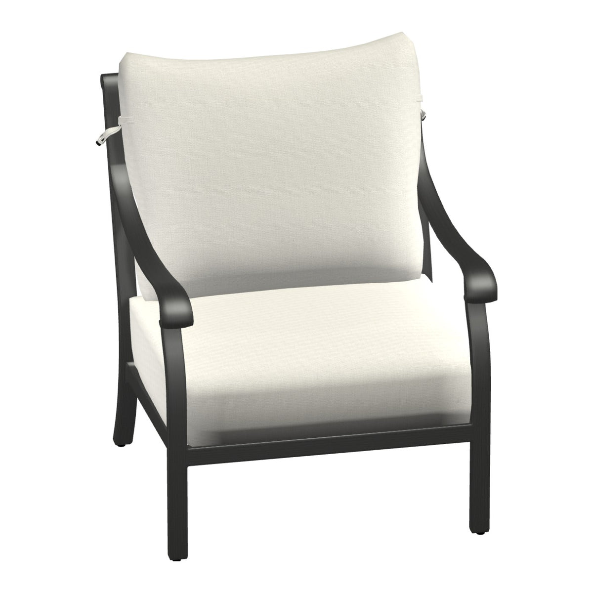 Castelle Madrid Cushioned Lounge Chair in Cast Iron frame finish (3D render)