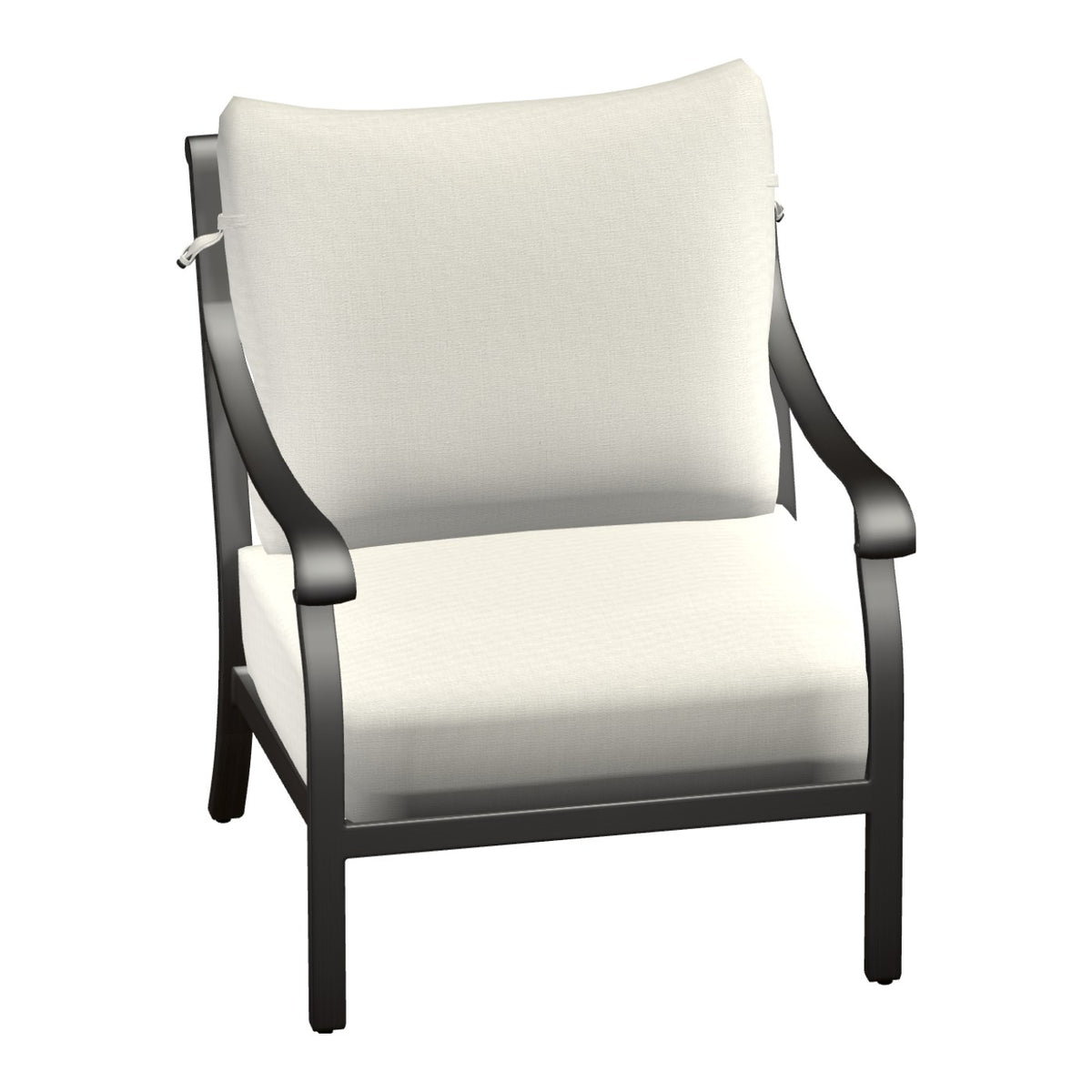 Castelle Madrid Cushioned Lounge Chair in Dark Rum Gold frame finish (3D render)
