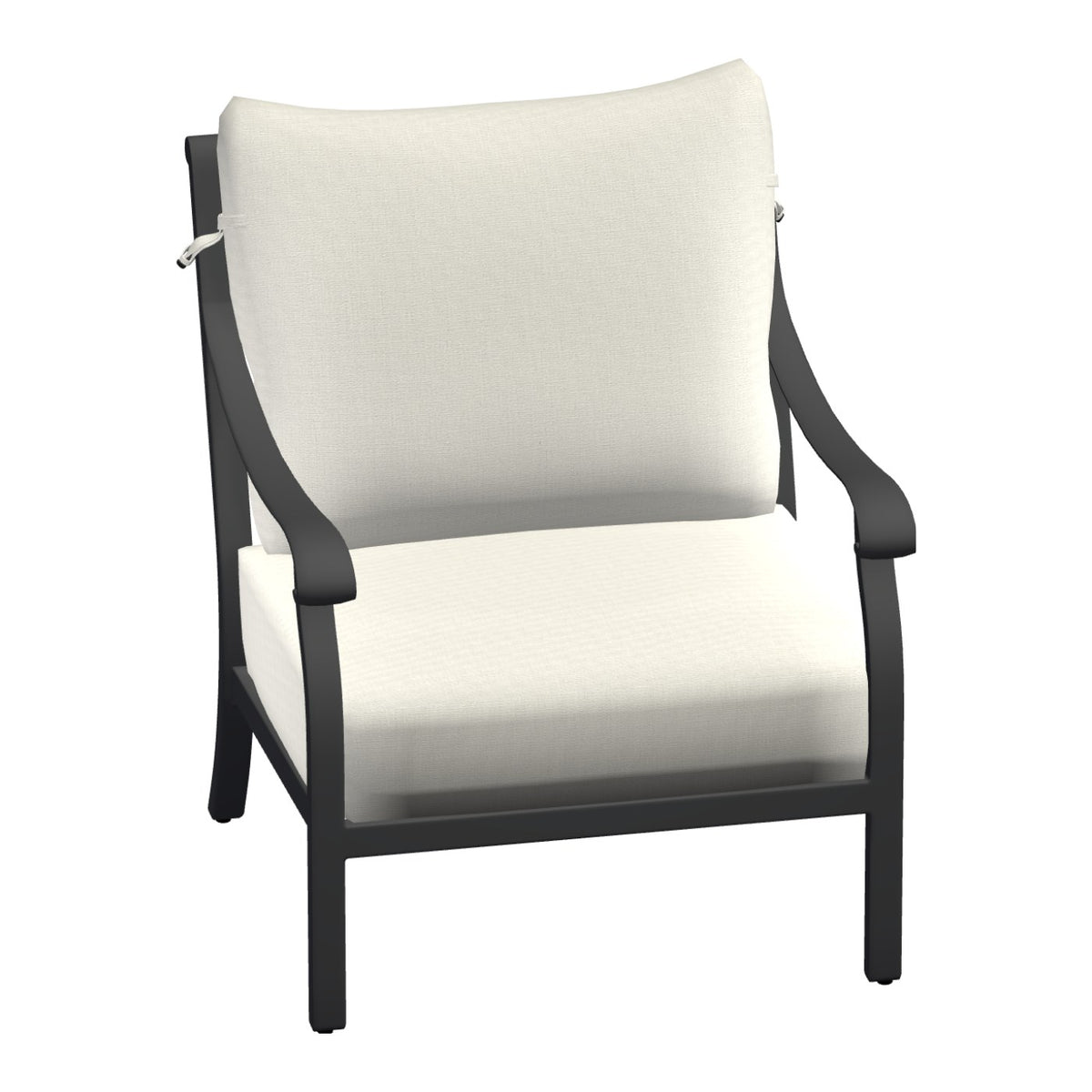 Castelle Madrid Cushioned Lounge Chair in Matte Black frame finish (3D render)
