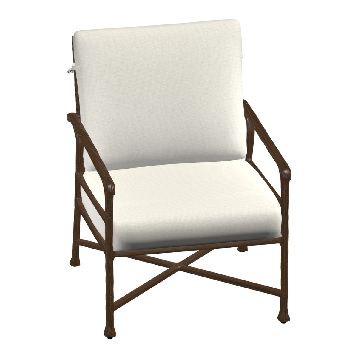 Castelle Marquis Cushioned Lounge Chair in Brushed Pecan frame finish (3D render)