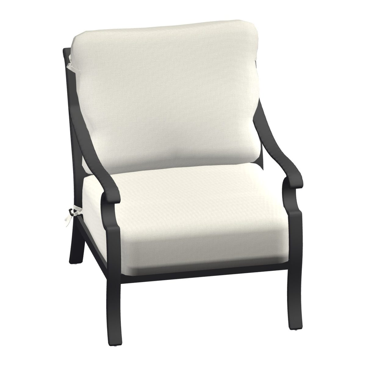 Castelle Monterey Cushioned Lounge Chair in Matte Black frame finish (3D render)