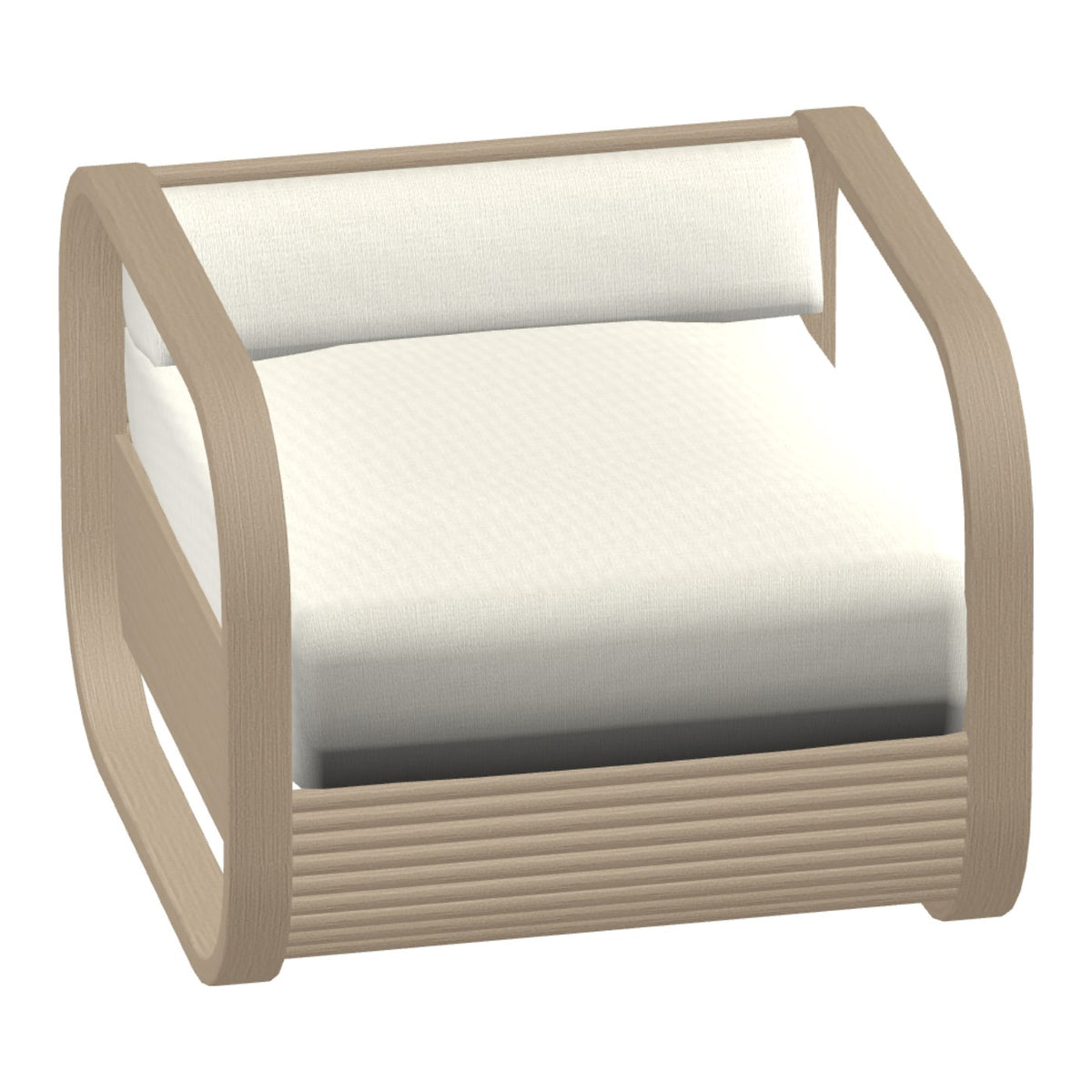 Castelle Nosara Cushioned Lounge Chair in Brushed Oak frame finish (3D render)