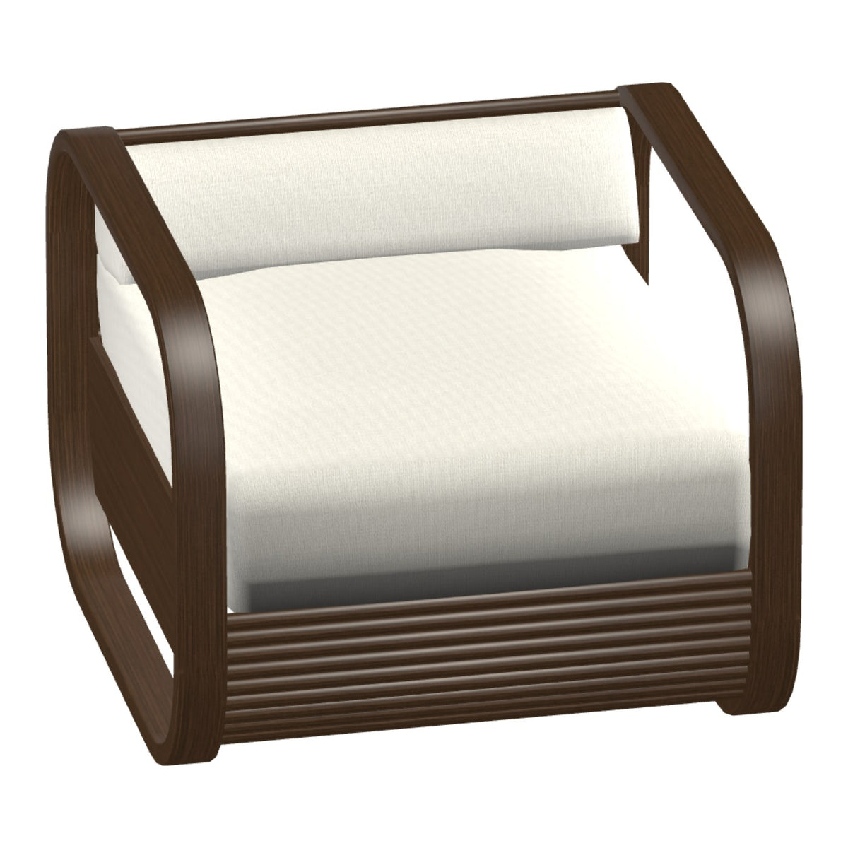 Castelle Nosara Cushioned Lounge Chair in Brushed Pecan frame finish (3D render)