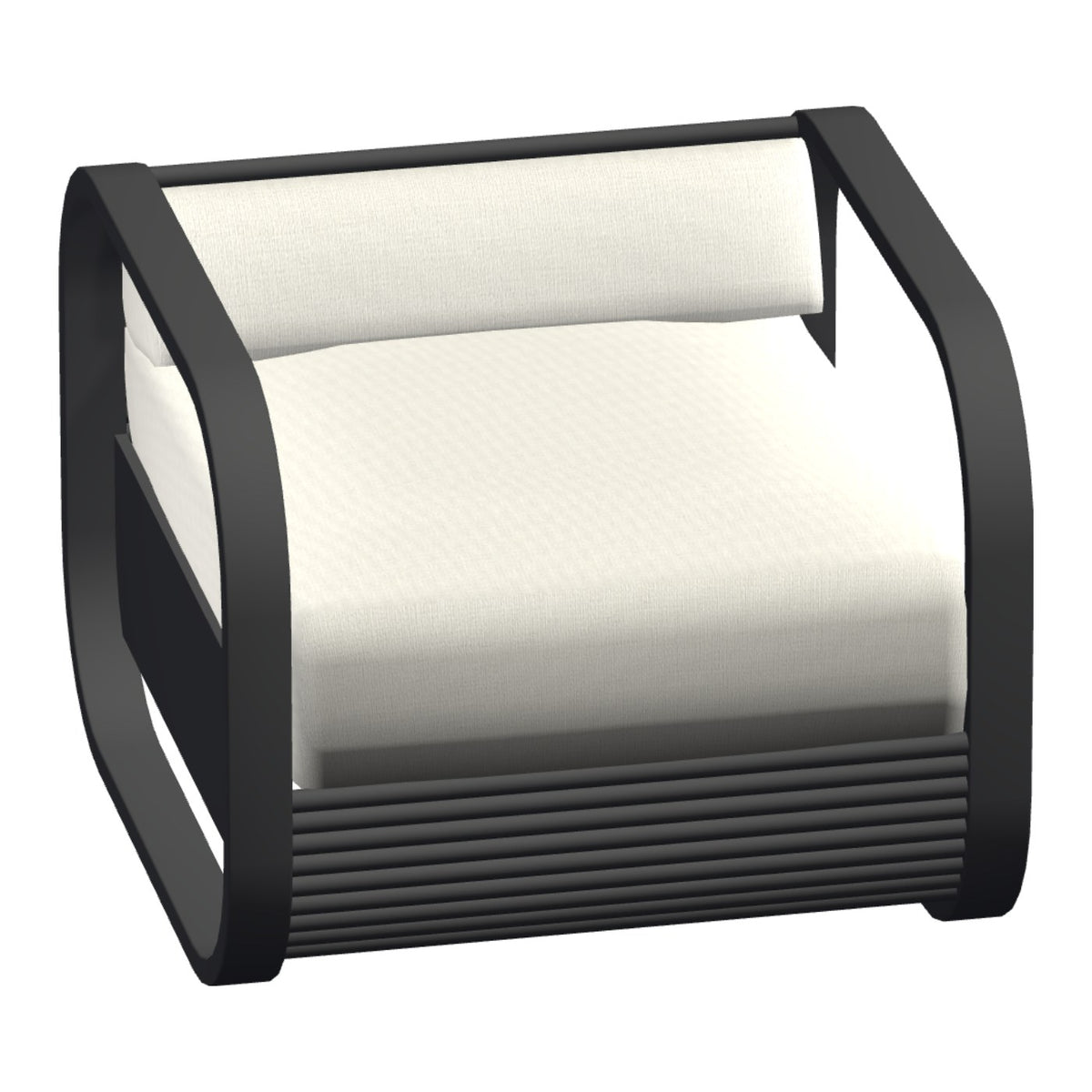 Castelle Nosara Cushioned Lounge Chair in Matte Black frame finish (3D render)