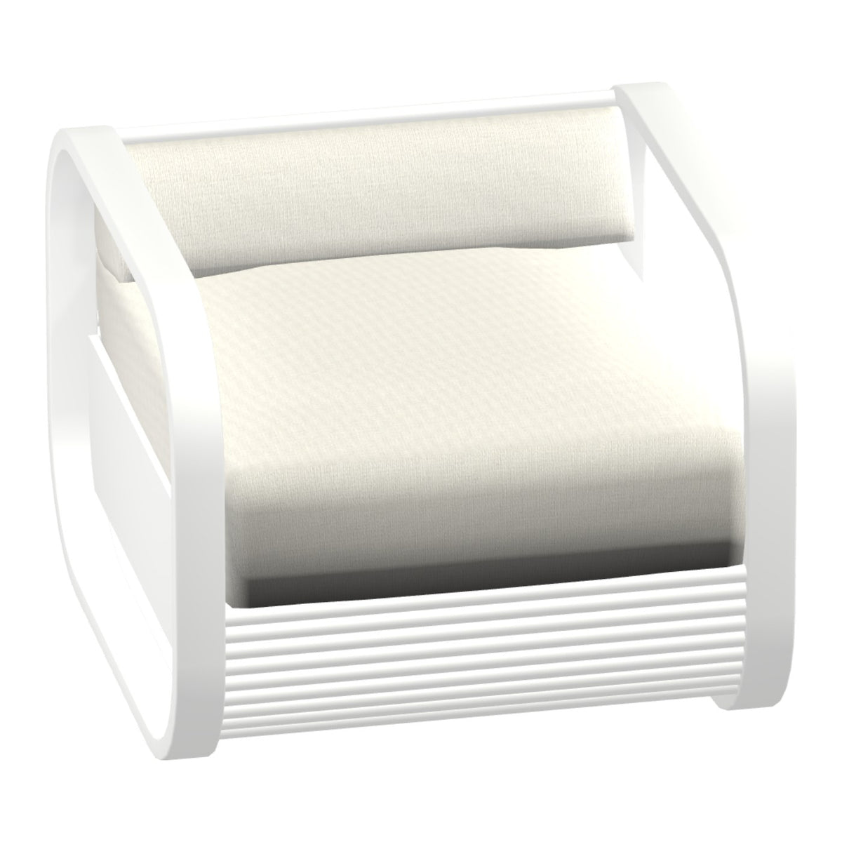 Castelle Nosara Cushioned Lounge Chair in Matte White frame finish (3D render)