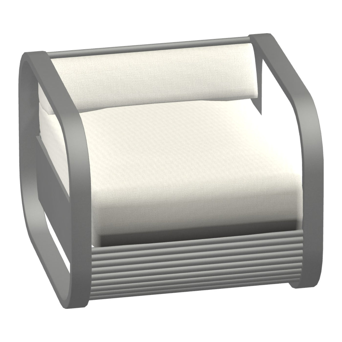 Castelle Nosara Cushioned Lounge Chair in Platinum Tex frame finish (3D render)