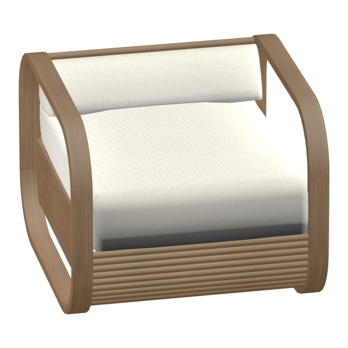 Castelle Nosara Cushioned Lounge Chair in Teak frame finish (3D render)