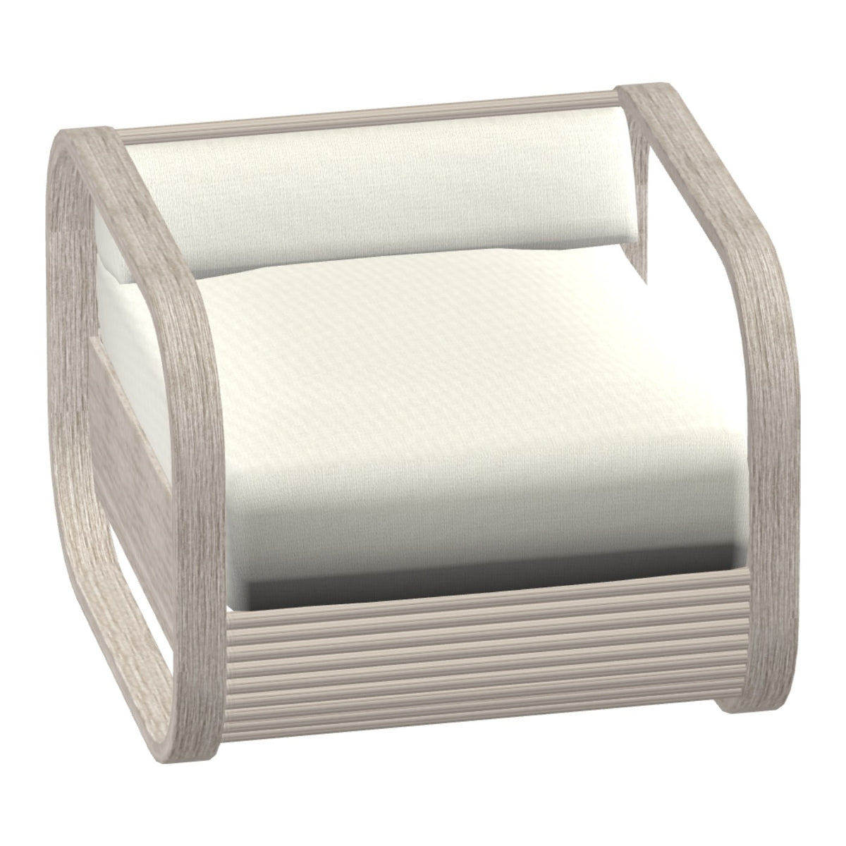 Castelle Nosara Cushioned Lounge Chair in Weathered Gray frame finish (3D render)