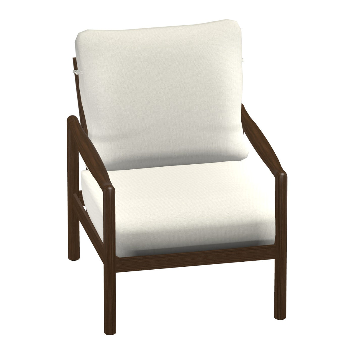 Castelle Preston Cushioned Lounge Chair in Brushed Pecan frame finish (3D render)