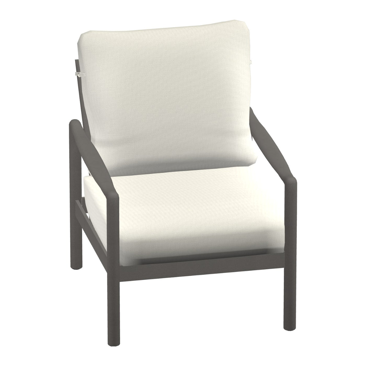 Castelle Preston Cushioned Lounge Chair in Matte Gunmetal frame finish (3D render)