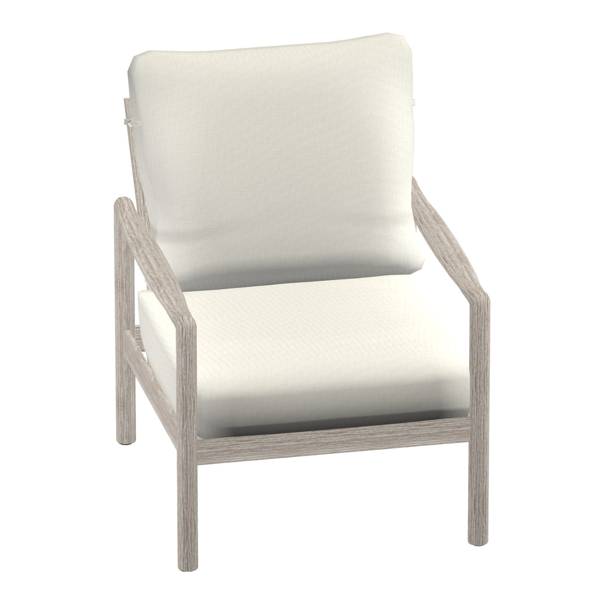 Castelle Preston Cushioned Lounge Chair in Weathered Gray frame finish (3D render)