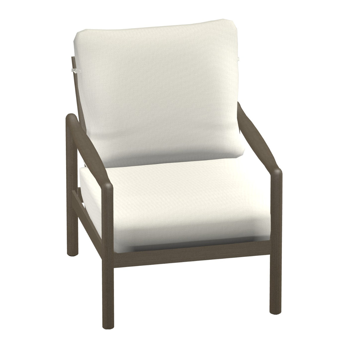 Castelle Preston Cushioned Lounge Chair in Weathered Wood frame finish (3D render)
