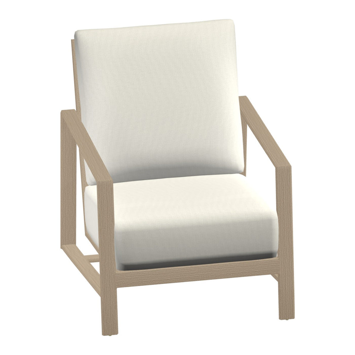 Castelle Prism Cushioned Lounge Chair in Brushed Oak frame finish (3D render)