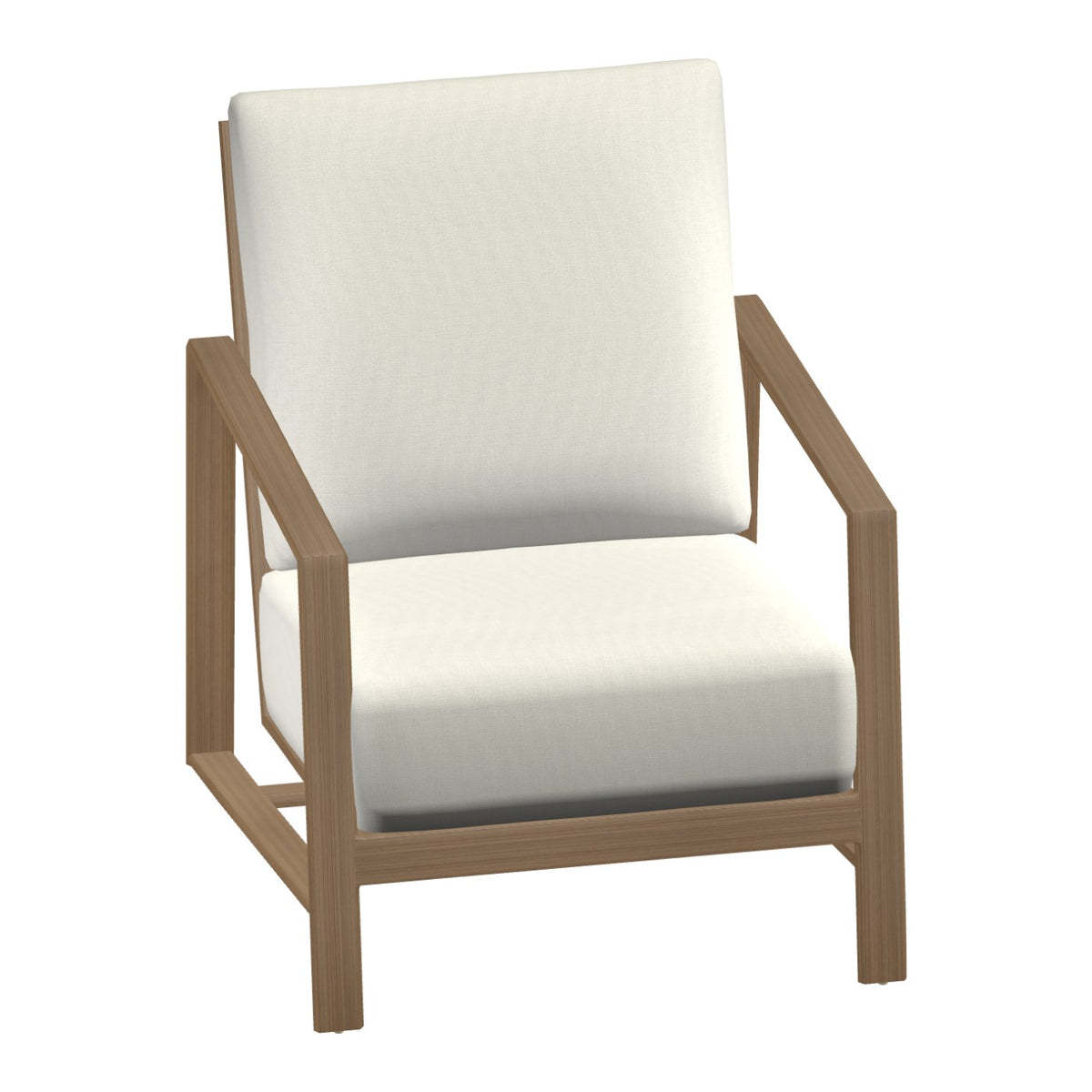 Castelle Prism Cushioned Lounge Chair in Teak frame finish (3D render)