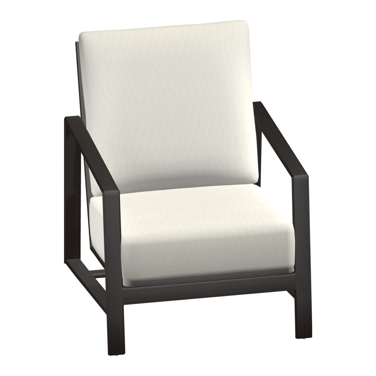 Castelle Prism Cushioned Lounge Chair in Weathered Dark Rum frame finish (3D render)