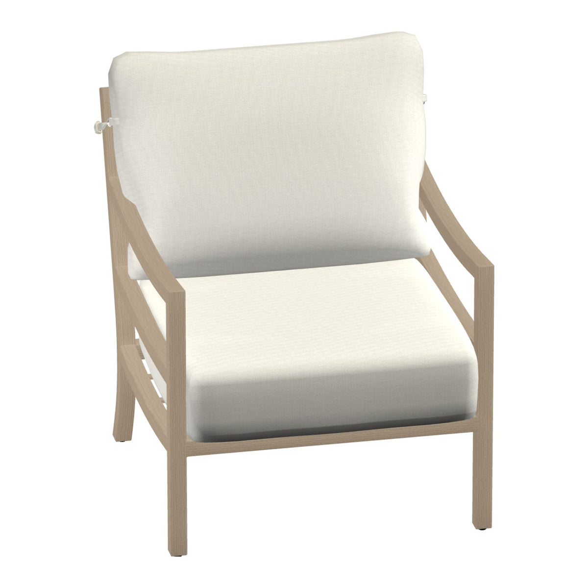 Castelle Roma Cushioned Lounge Chair in Brushed Oak frame finish (3D render)