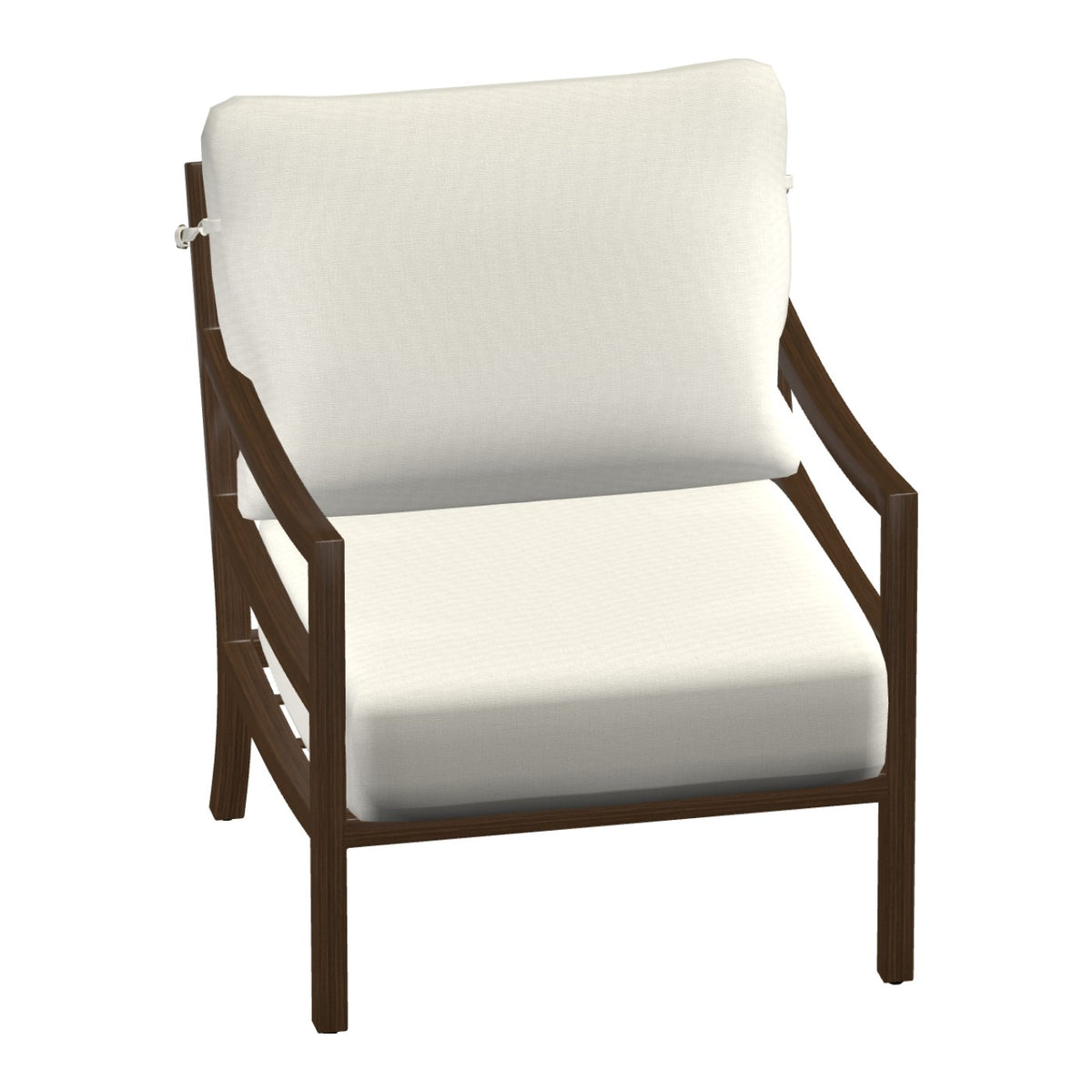 Castelle Roma Cushioned Lounge Chair in Brushed Pecan frame finish (3D render)