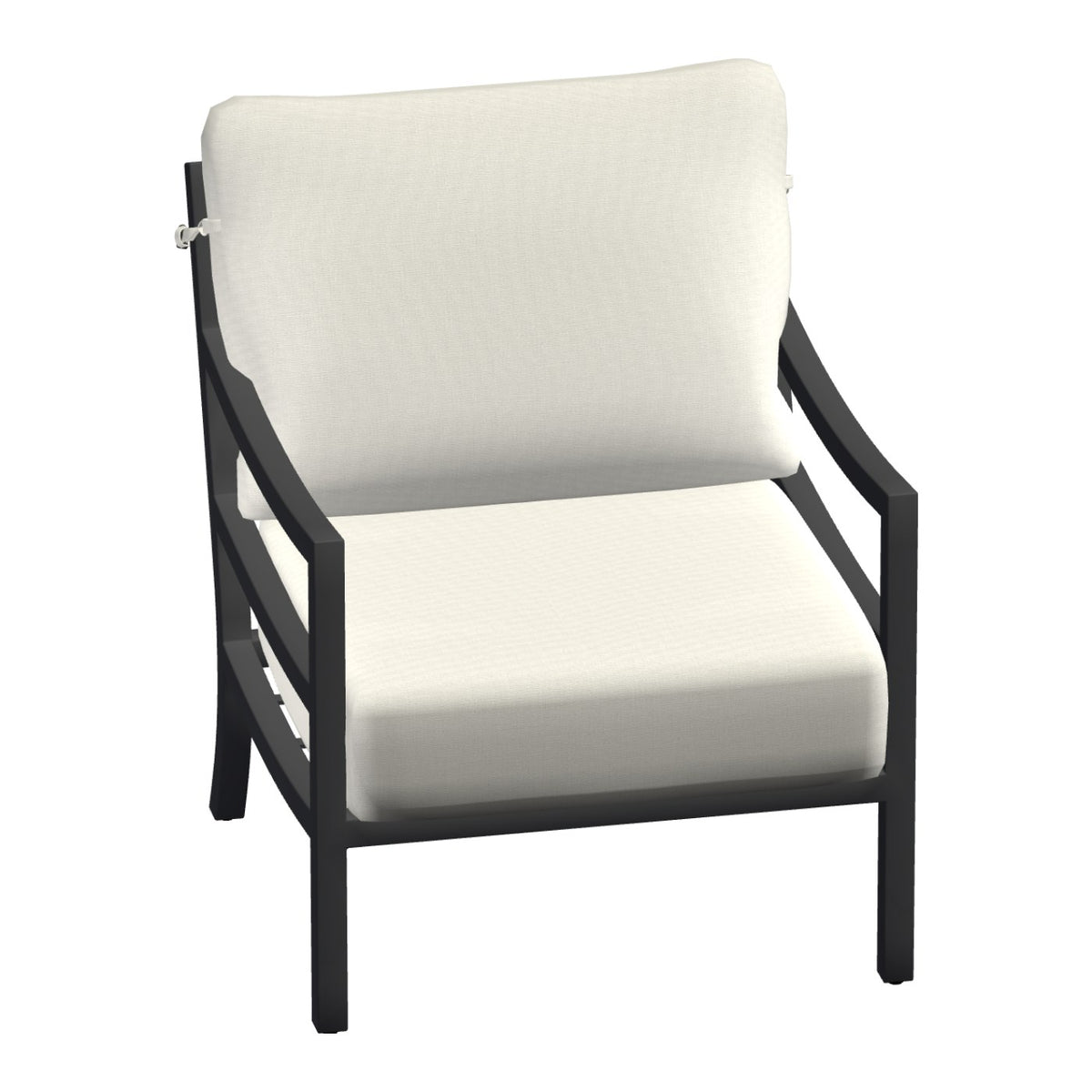 Castelle Roma Cushioned Lounge Chair in Matte Black frame finish (3D render)