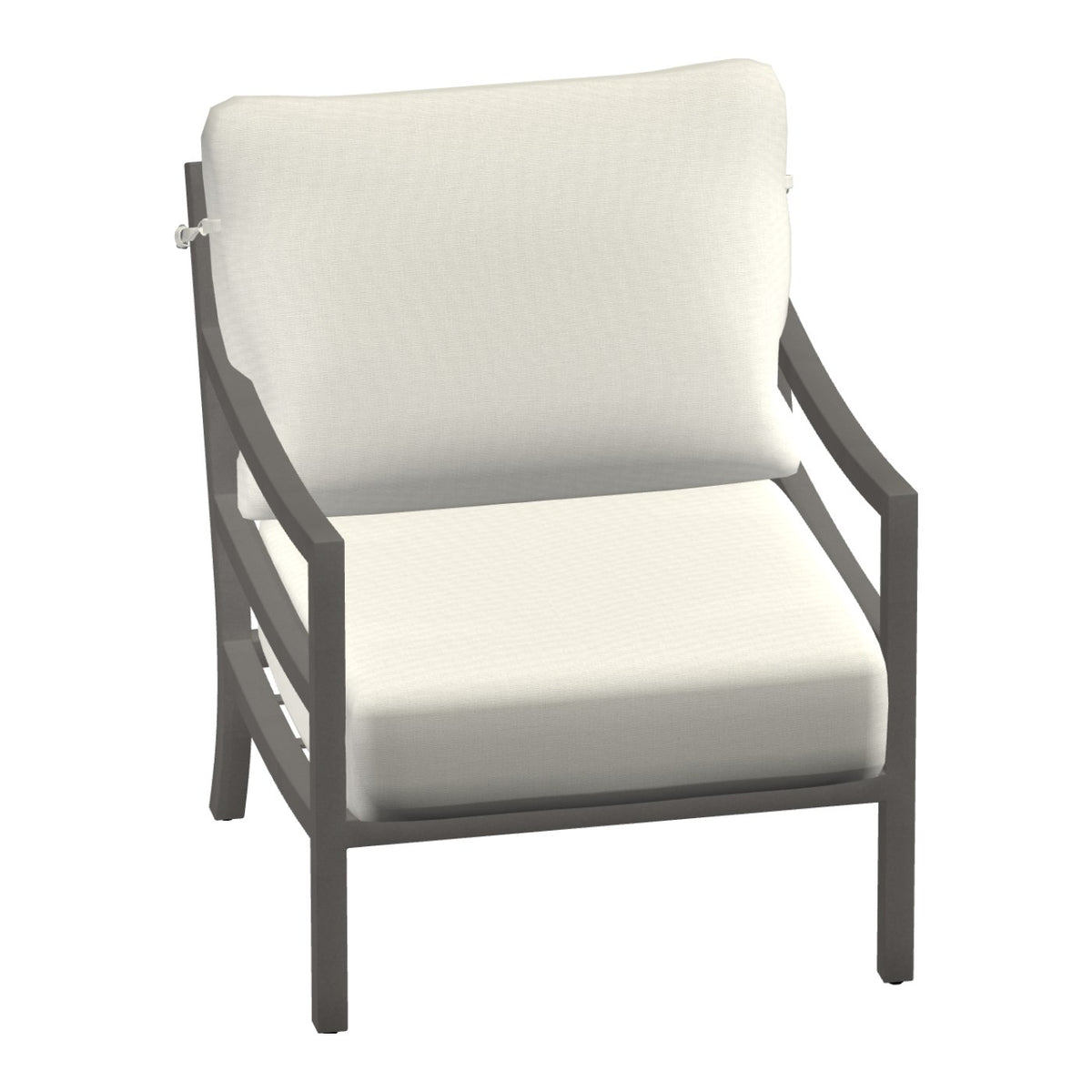 Castelle Roma Cushioned Lounge Chair in Matte Gunmetal frame finish (3D render)