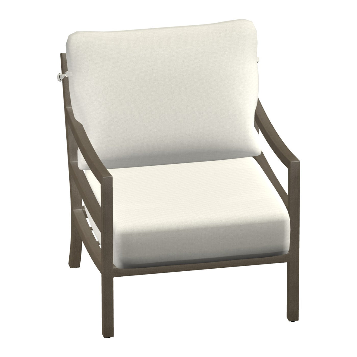 Castelle Roma Cushioned Lounge Chair in Weathered Wood frame finish (3D render)