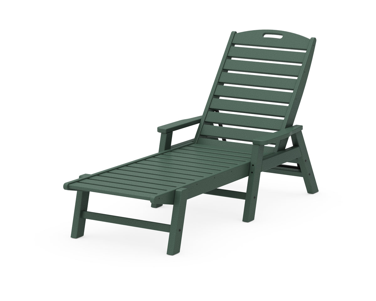 POLYWOOD Nautical Chaise with Arms in Green