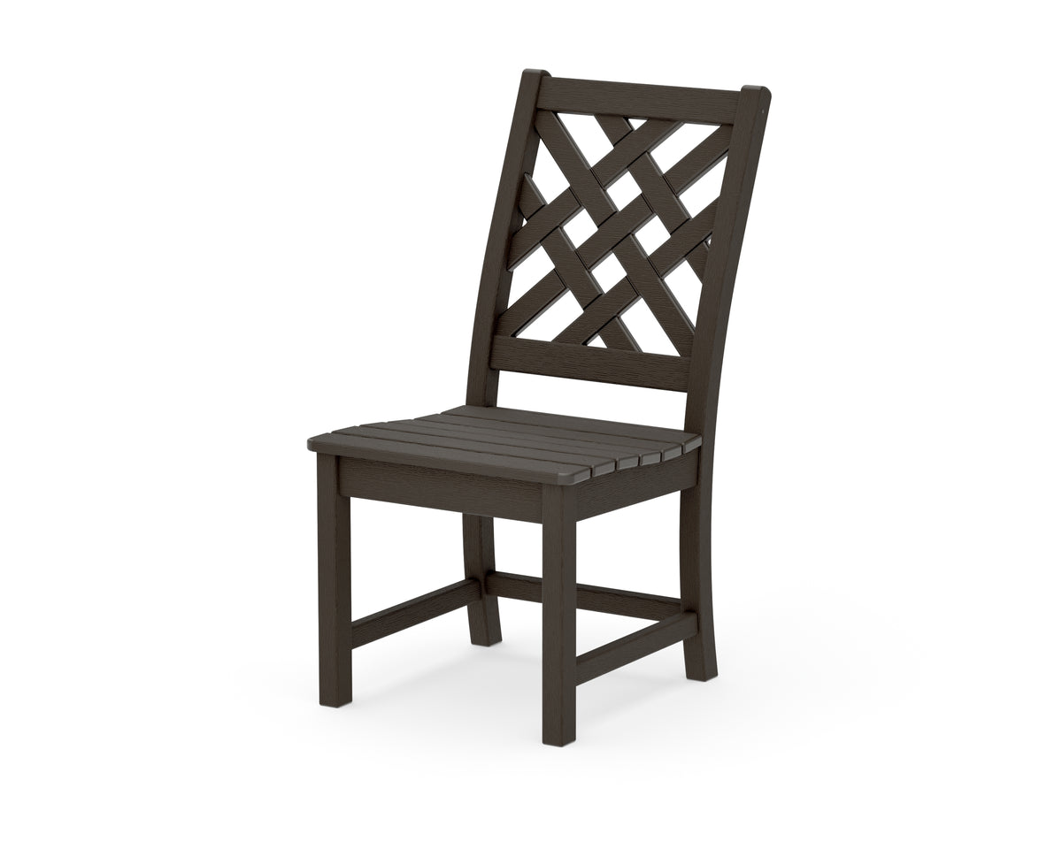 POLYWOOD Wovendale Dining Side Chair in Vintage Coffee