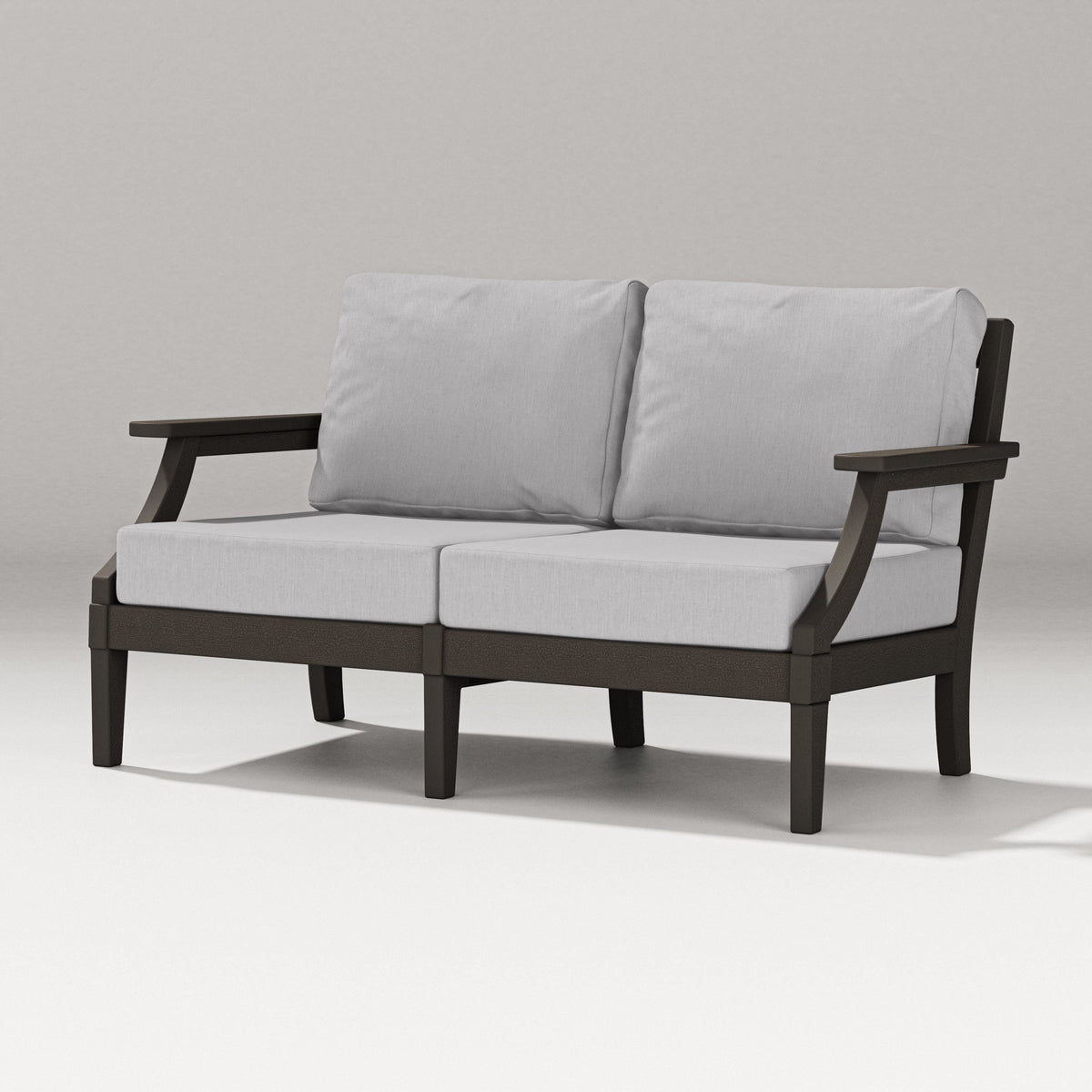 POLYWOOD Estate Loveseat in Vintage Coffee / Granite