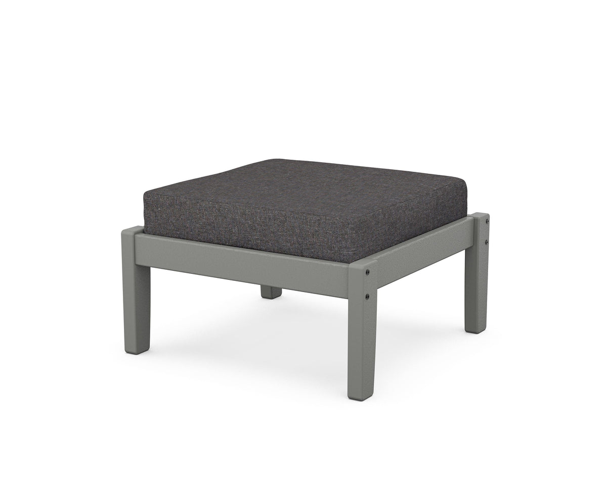 POLYWOOD Deep Seating Ottoman in Slate Grey / Ash Charcoal