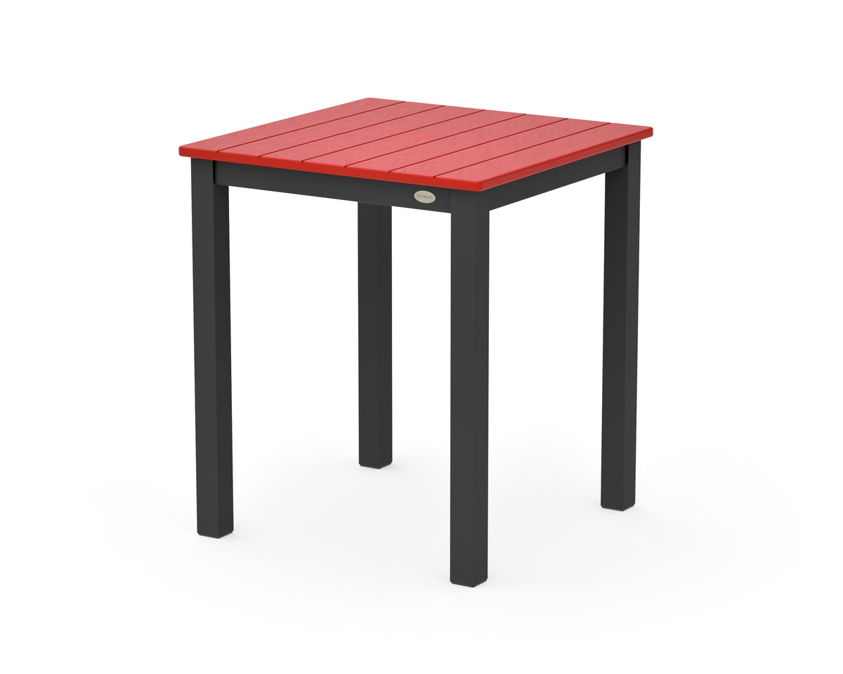 POLYWOOD Main Street 26 x 26 Dining Table in Black / Sunset Red