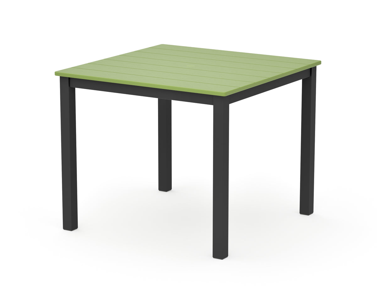 POLYWOOD Main Street 36" x 36" Dining Table in Black / Lime
