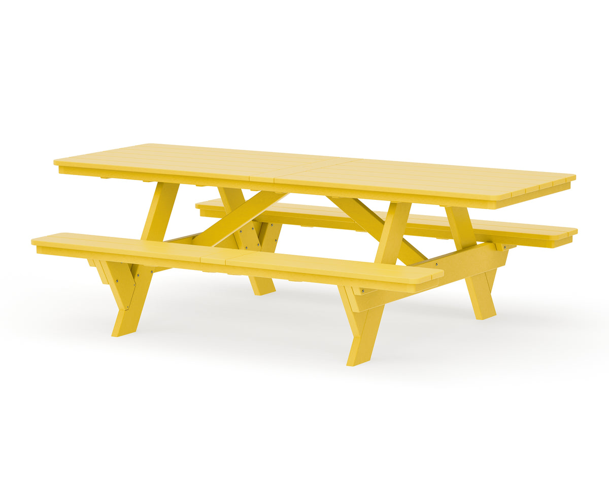POLYWOOD Rockford 98” ADA Picnic Table in Lemon