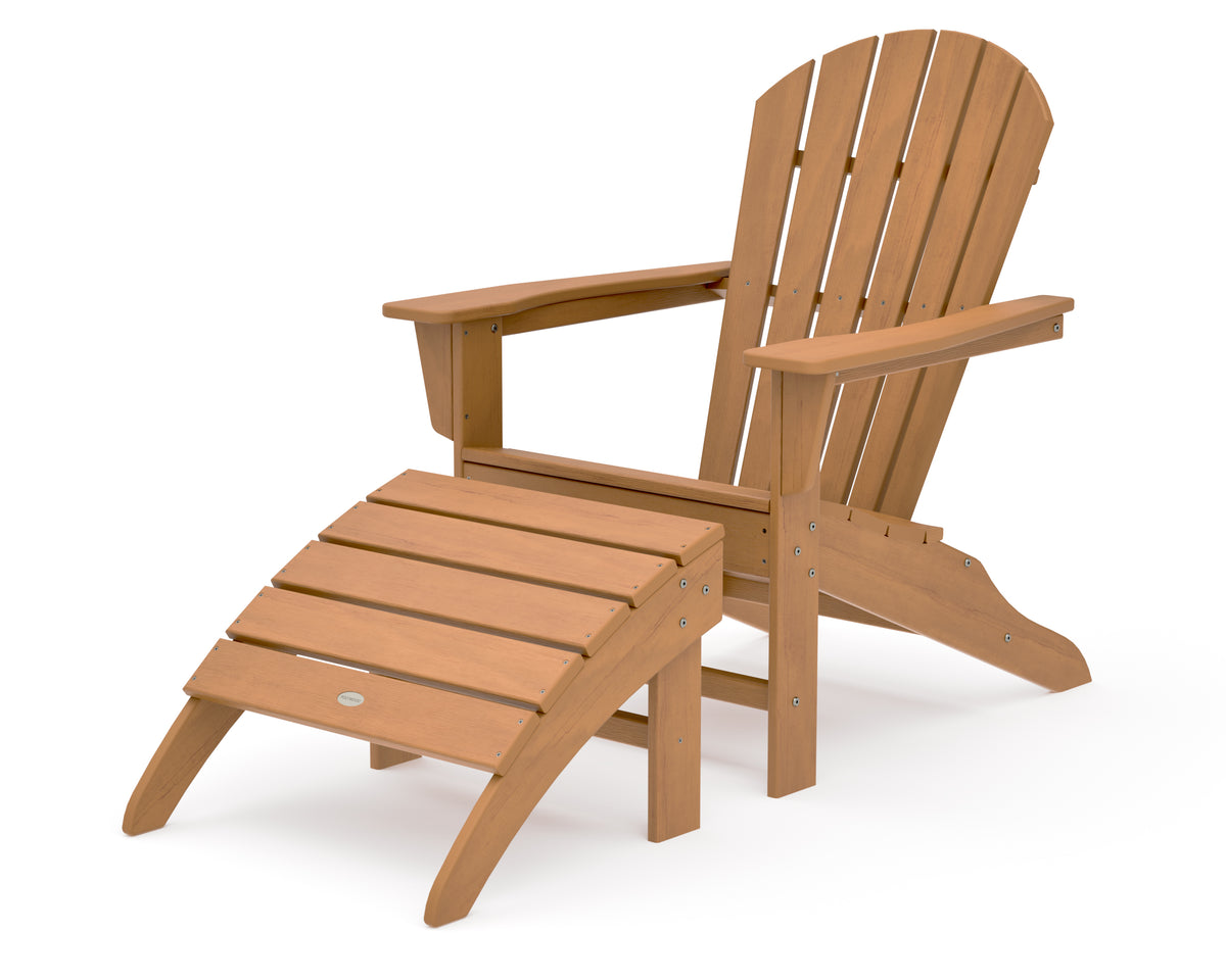POLYWOOD South Beach Adirondack 2-Piece Set in Natural