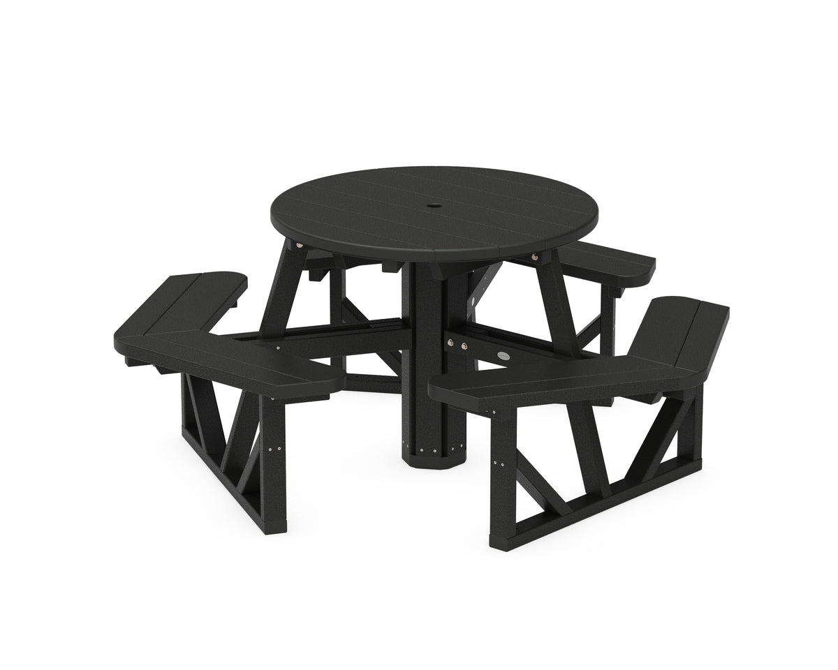 POLYWOOD Park 36" Round Picnic Table in Black
