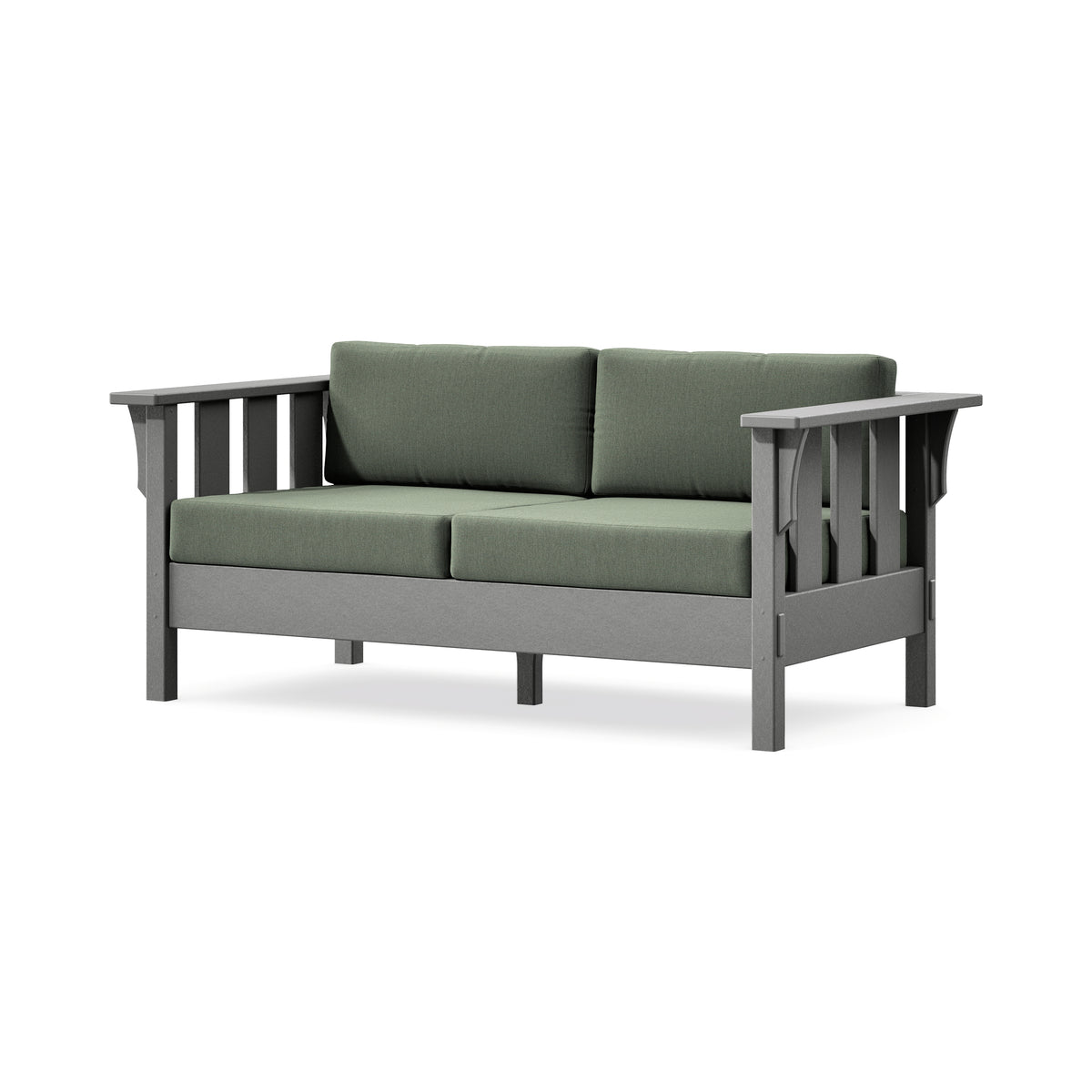POLYWOOD Acadia Deep Seating Loveseat in Slate Grey / Cast Sage