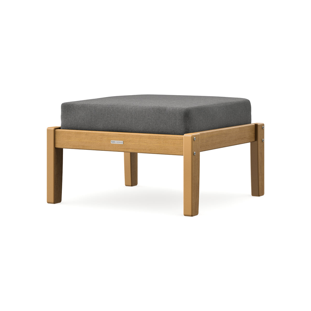 POLYWOOD Chinoiserie Deep Seating Ottoman in Natural / Ash Charcoal