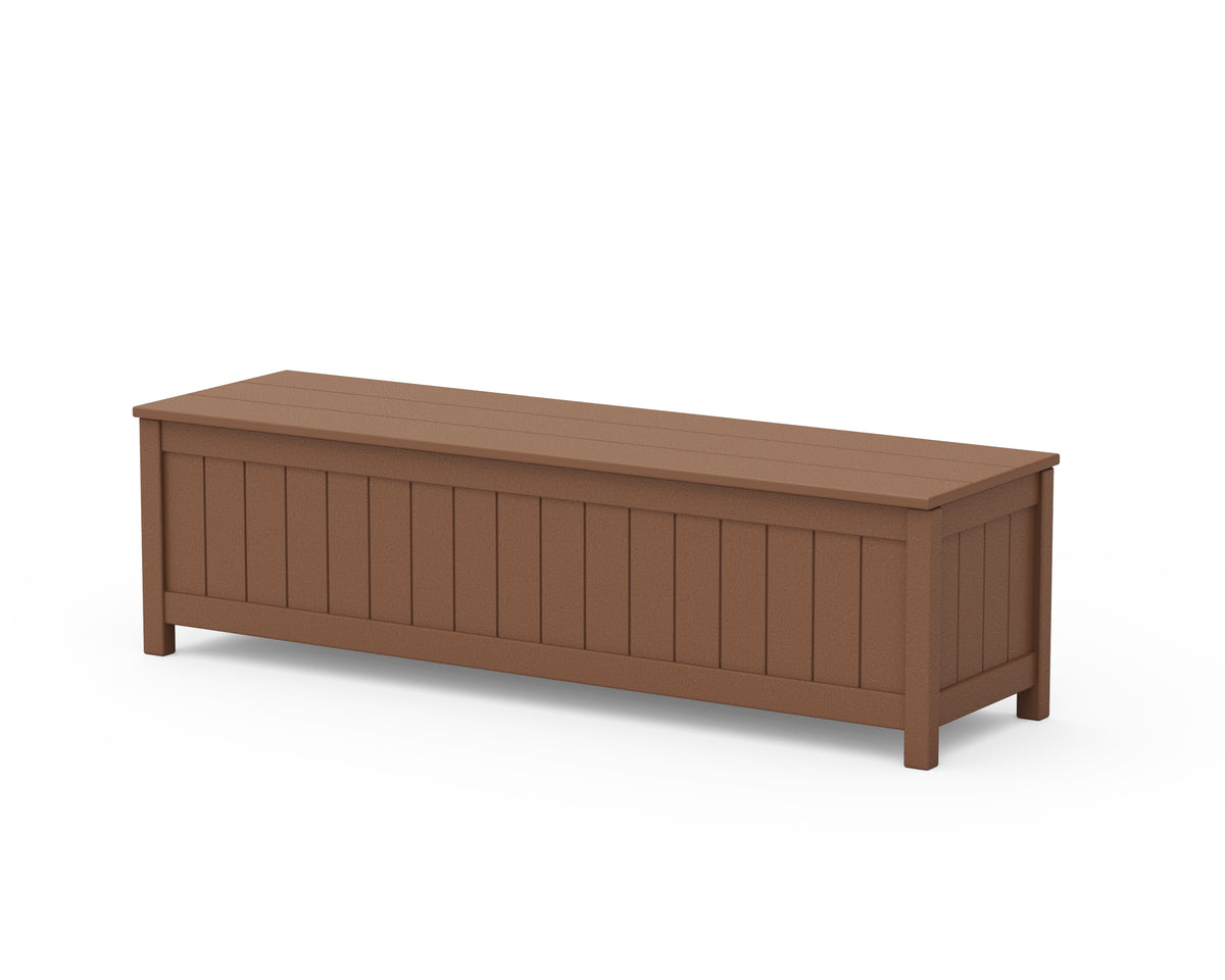 POLYWOOD Vineyard 60" Storage Bench in Teak