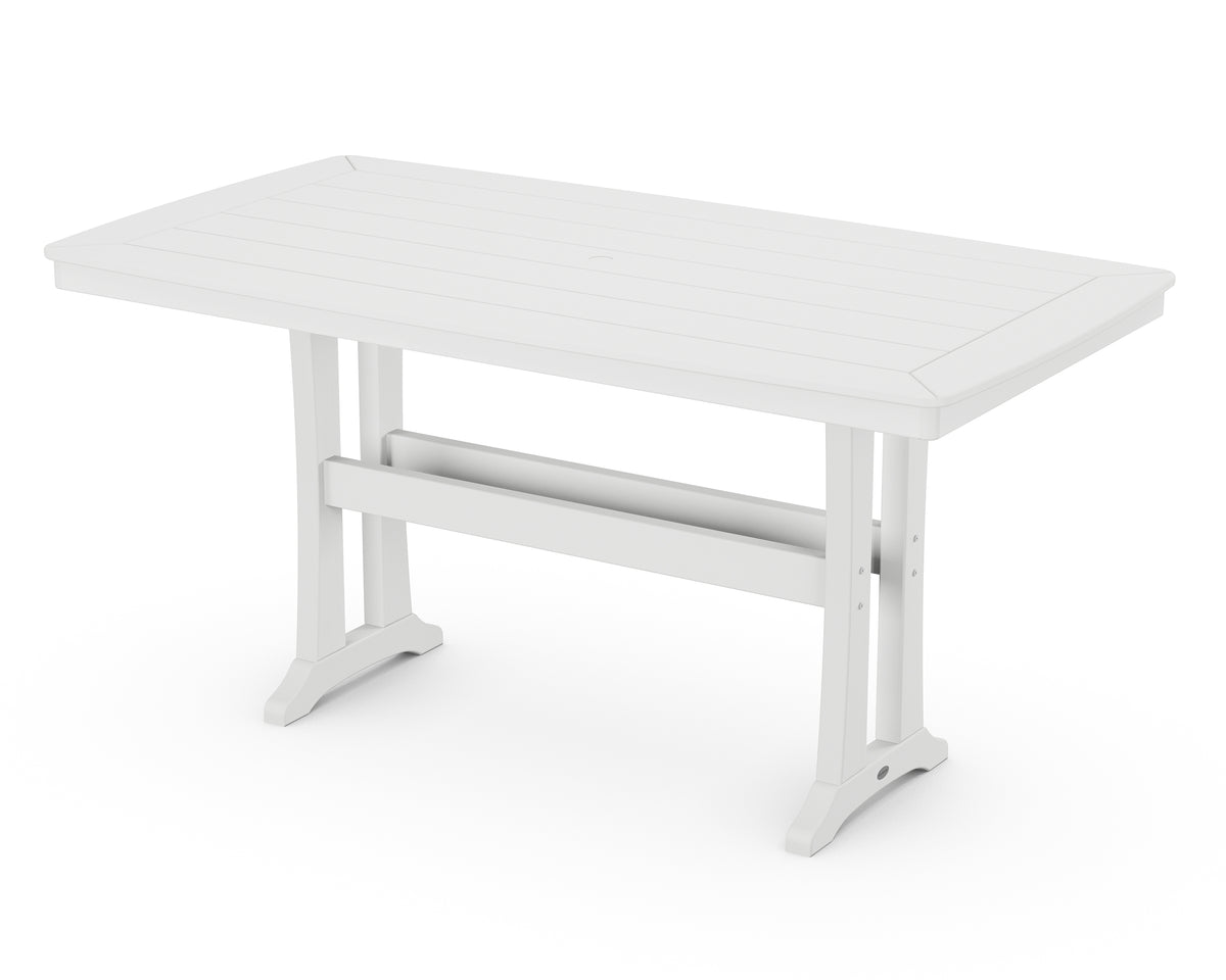 POLYWOOD Nautical Trestle 38" x 73" Counter Table in White