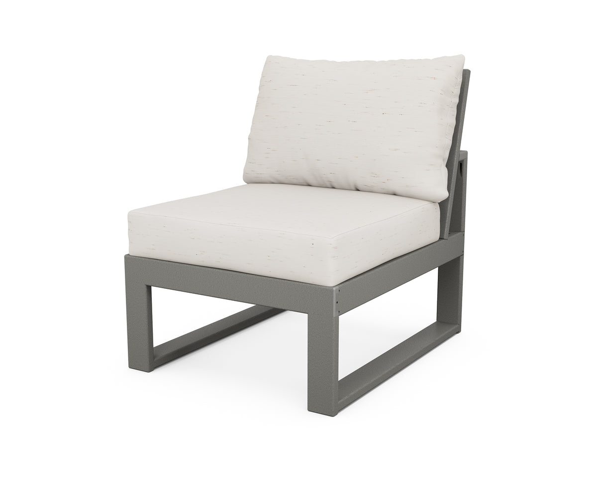 POLYWOOD Modular Armless Chair in Slate Grey / Frequency Parchment