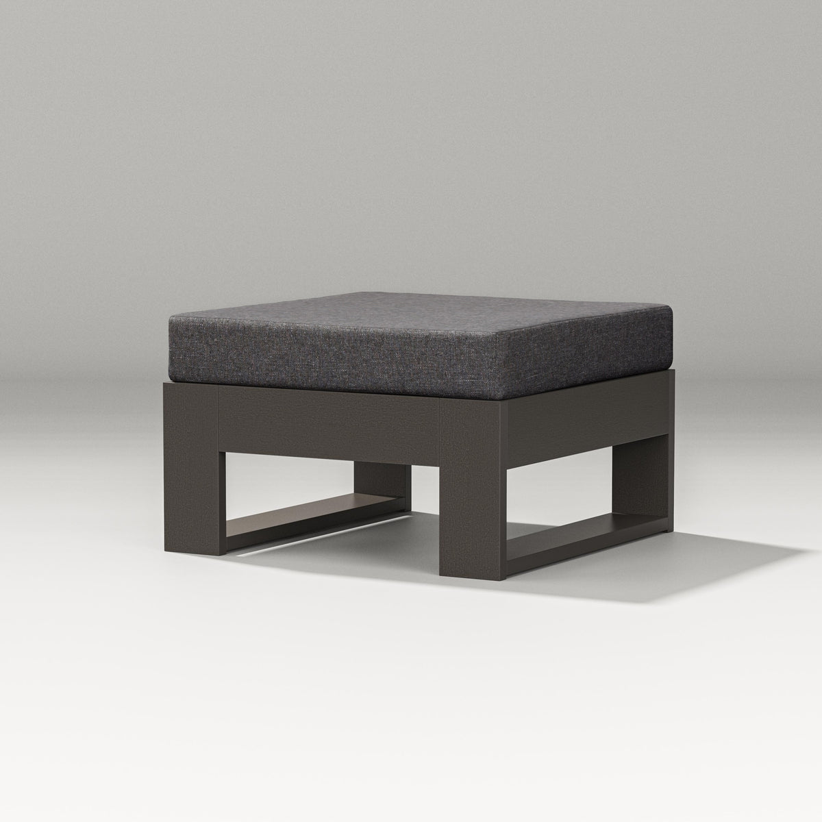 POLYWOOD Latitude Lounge Ottoman in Vintage Coffee / Ash Charcoal