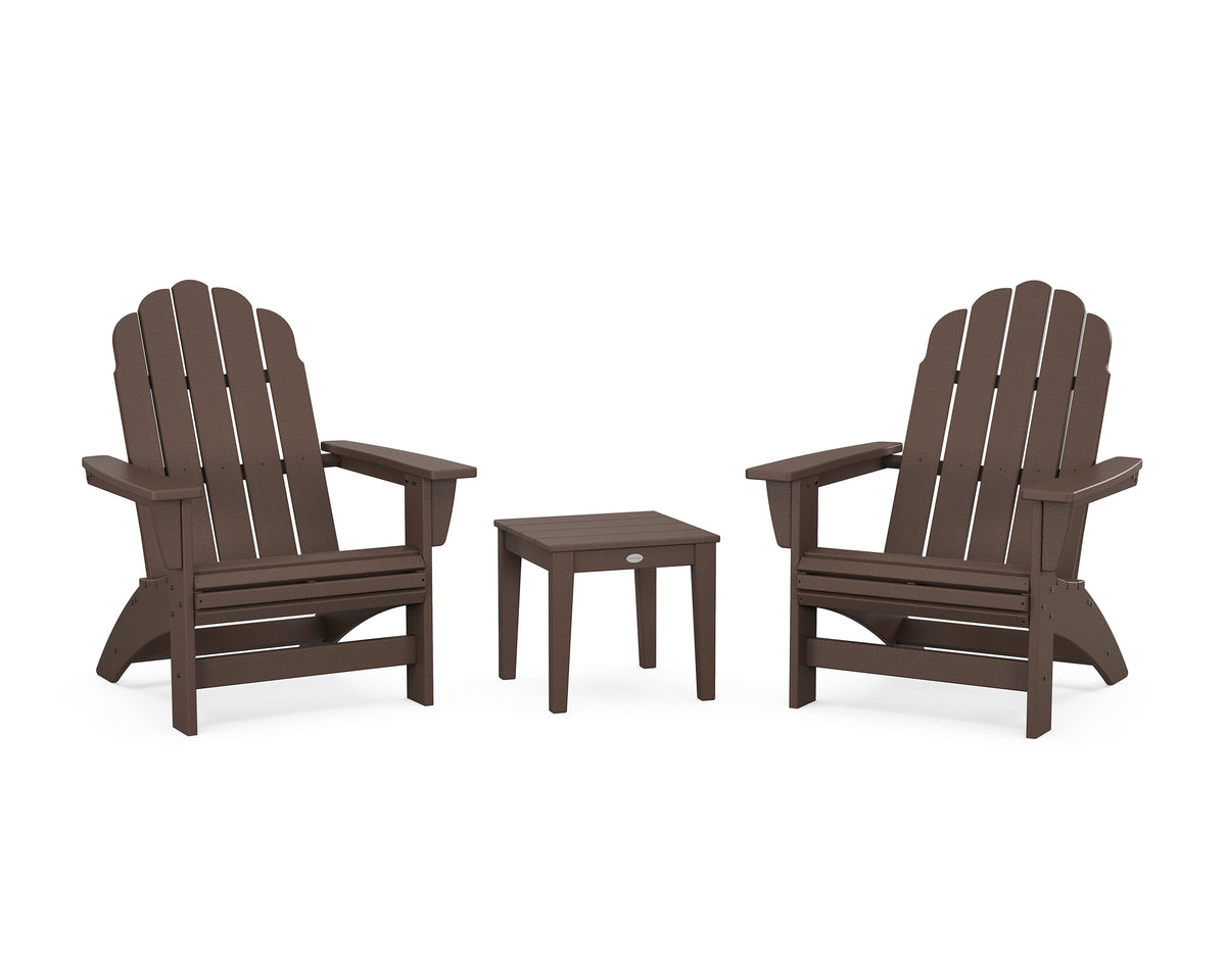 POLYWOOD 3-Piece Vineyard Grand Adirondack Set in Mahogany