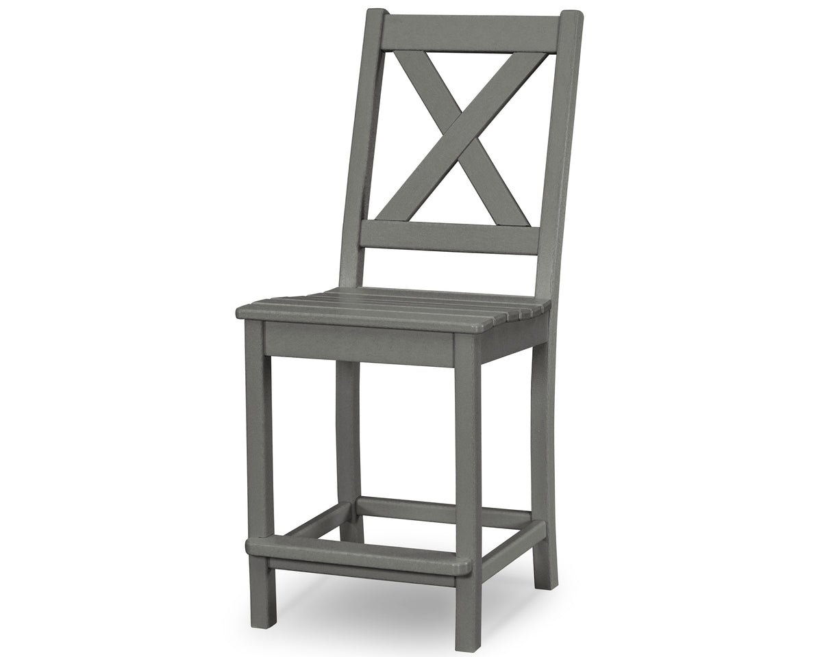 POLYWOOD Braxton Counter Side Chair in Slate Grey