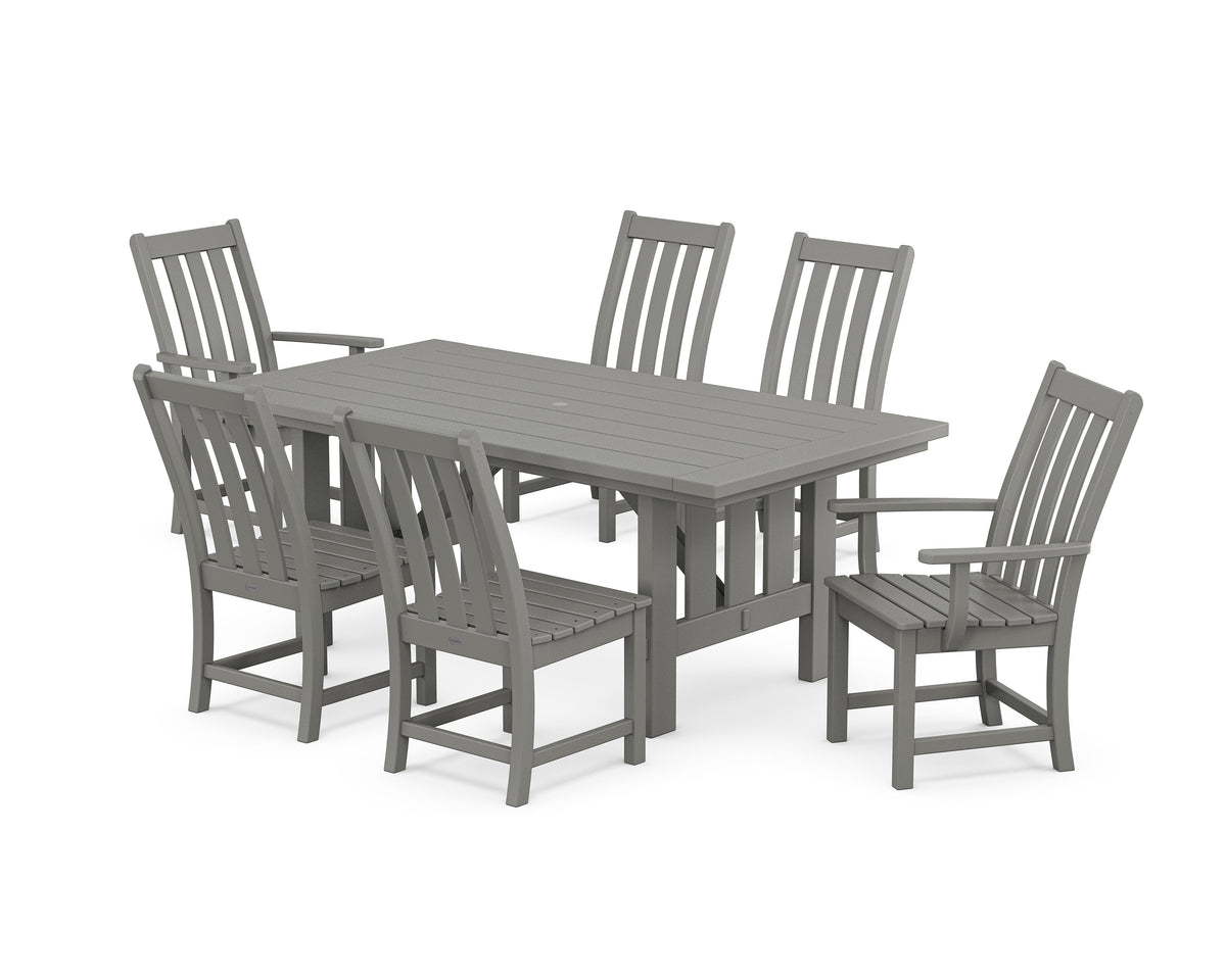 POLYWOOD Vineyard 7-Piece Dining Set with Mission Table in Slate Grey