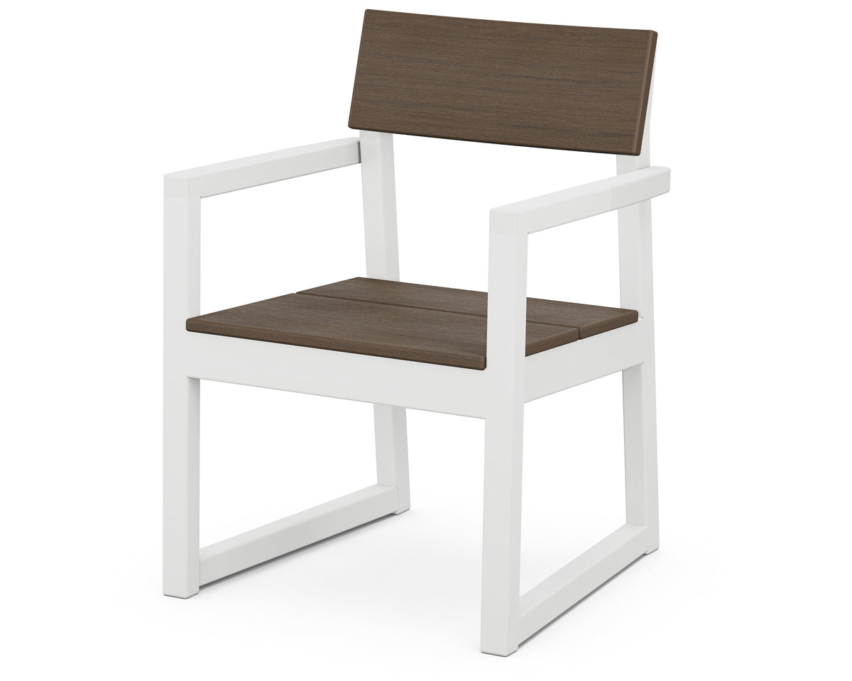 POLYWOOD EDGE Dining Arm Chair in White / Kona