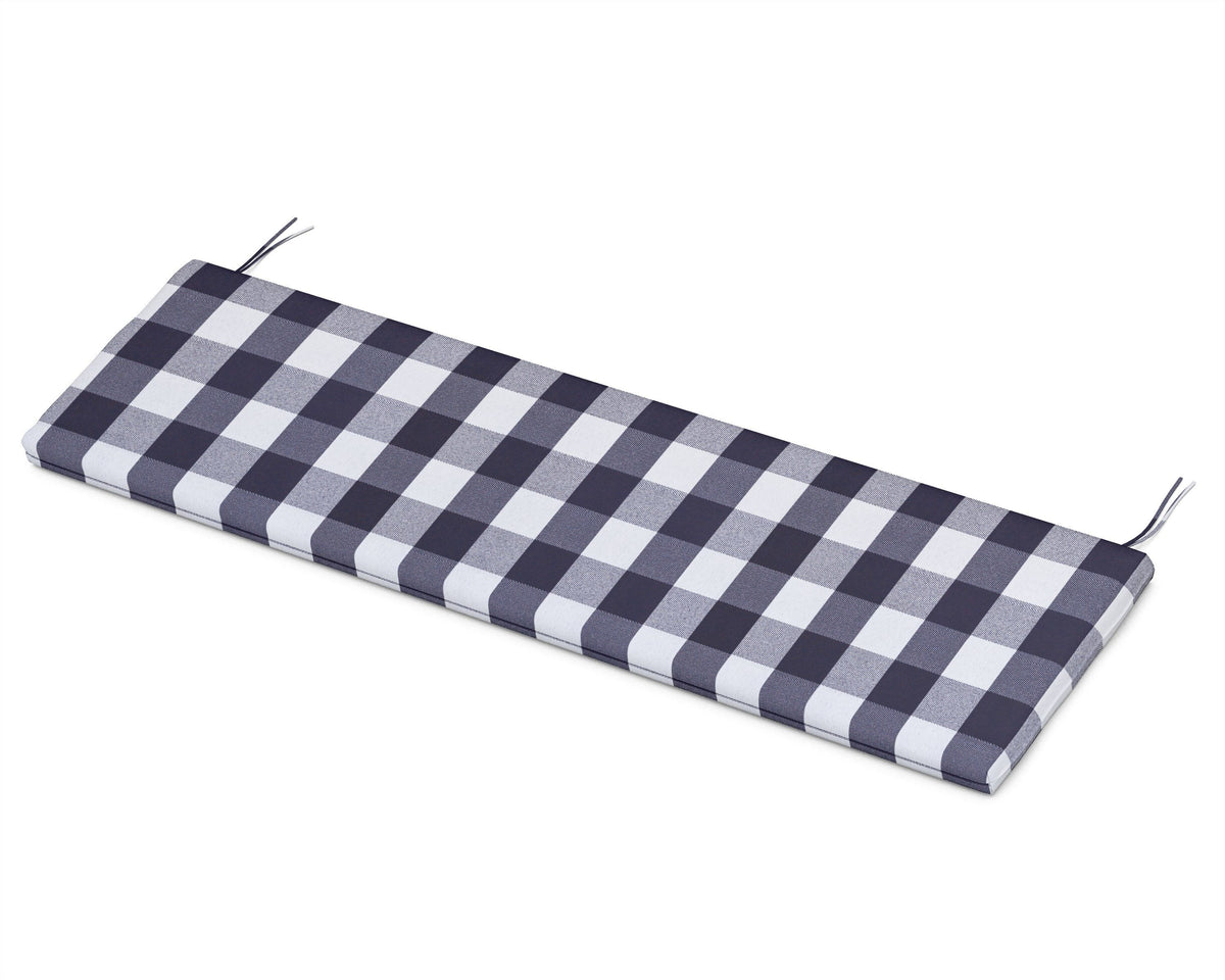 POLYWOOD Bench Seat Cushion - 18.5"D x 55.5"W x 2.5"H in Buffalo Plaid Navy