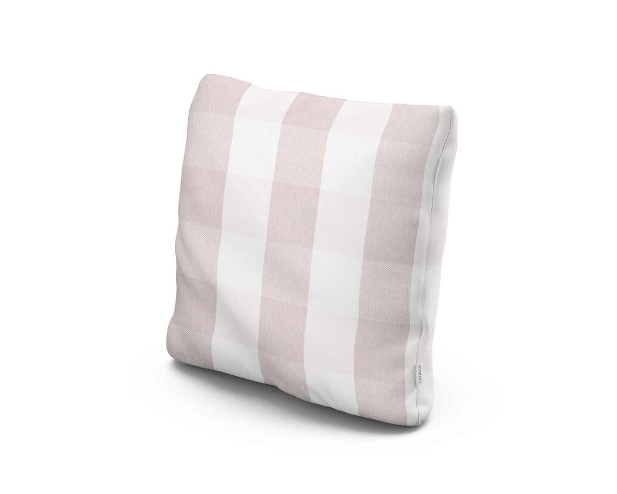 POLYWOOD 18" Outdoor Throw Pillow in Buffalo Plaid Dune Burlap