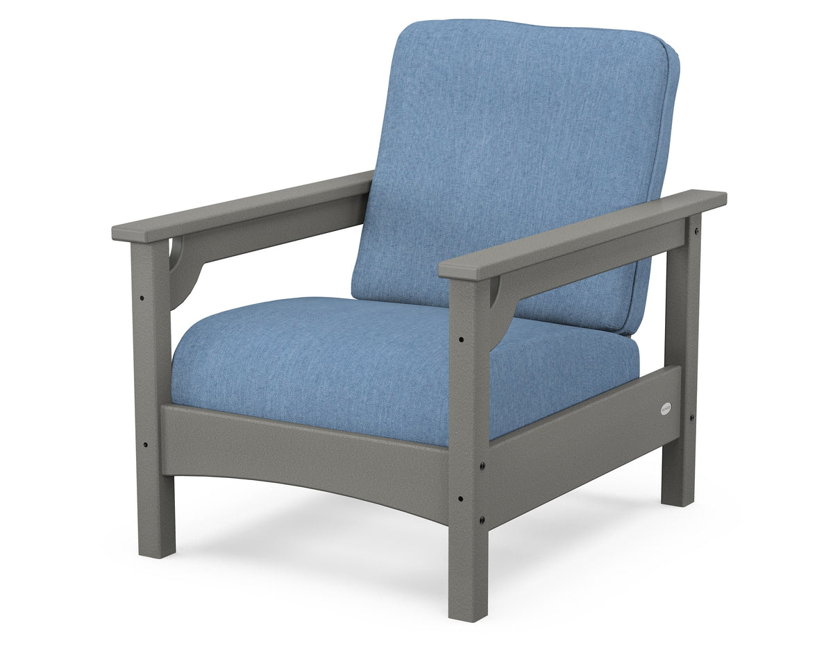 POLYWOOD Club Chair in Slate Grey / Sky Blue