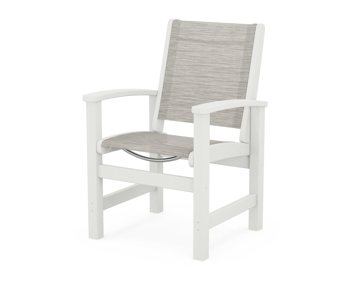 POLYWOOD Coastal Dining Chair in Vintage White / Birch